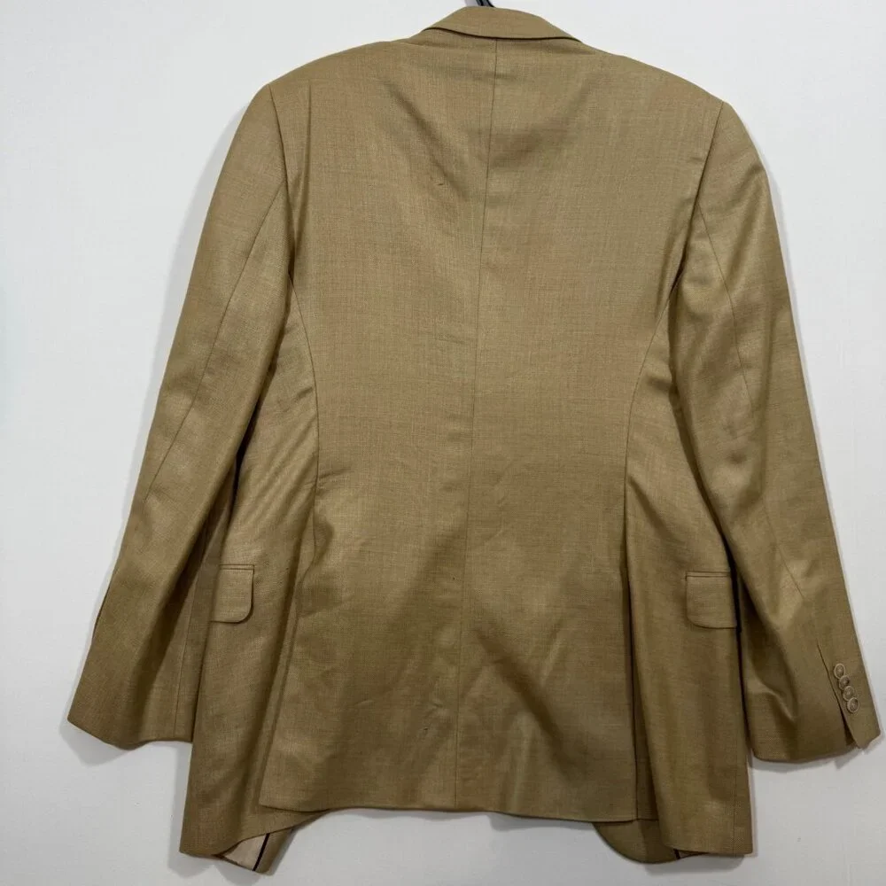 Black Brown 1826 Men's Blazer Tan Silk Wool Linen 40L Never Worn Quiet Luxury